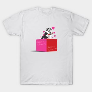 Puppy Husky Valentine T-Shirt